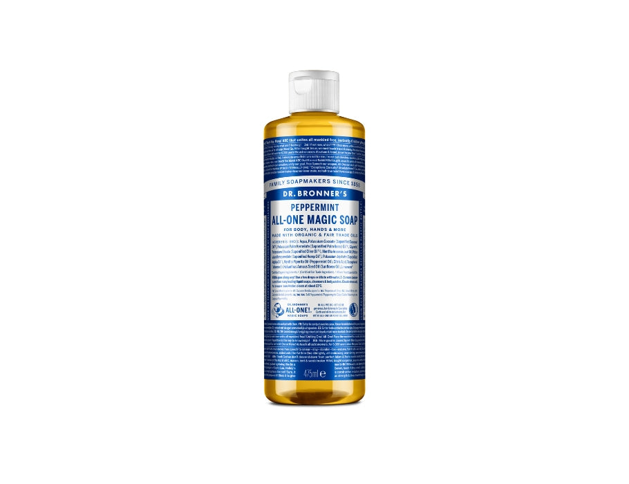 Dr. bronner's vloeibare zeep - pure castilla - pepermunt - 475 ml