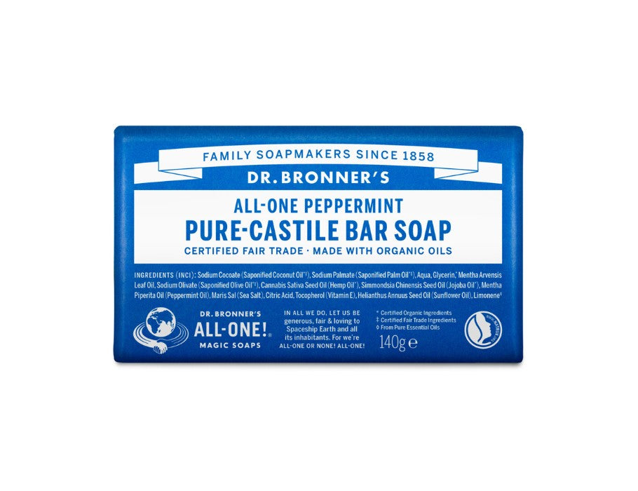 Dr. bronner's zeepblok - puur castilië - pepermunt