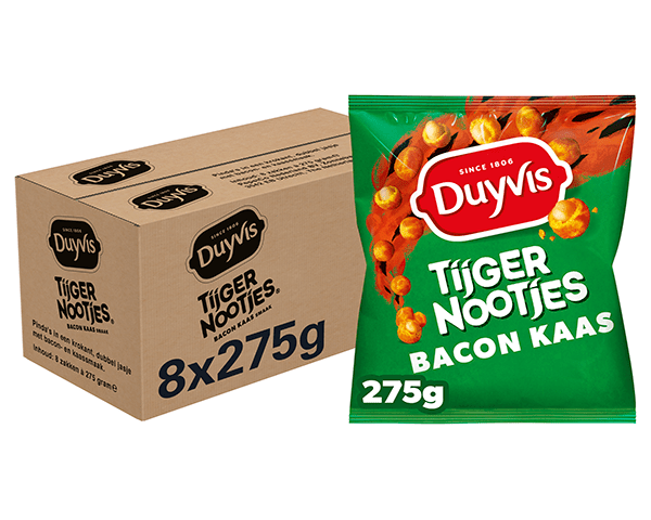 Duyvis tijgernootjes bacon cheese (8x 275gr)