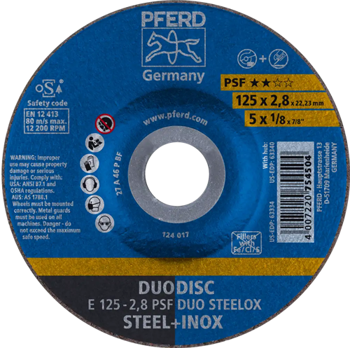Pferd combischijf 125-2.8 duo steelox | 10 stuks