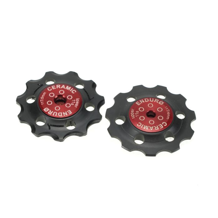 Enduro bearings derailleur pulleys - zero ceramic - sram - 11 speed - red