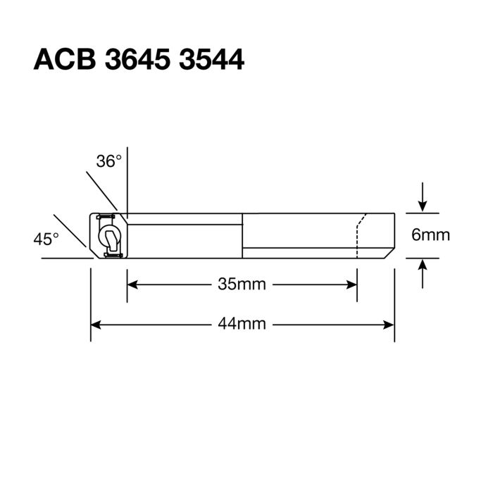 Enduro bearings acb 3645 3544 ss - 440c stainless (angular contact) - 35x44x5,5 (36x45°)