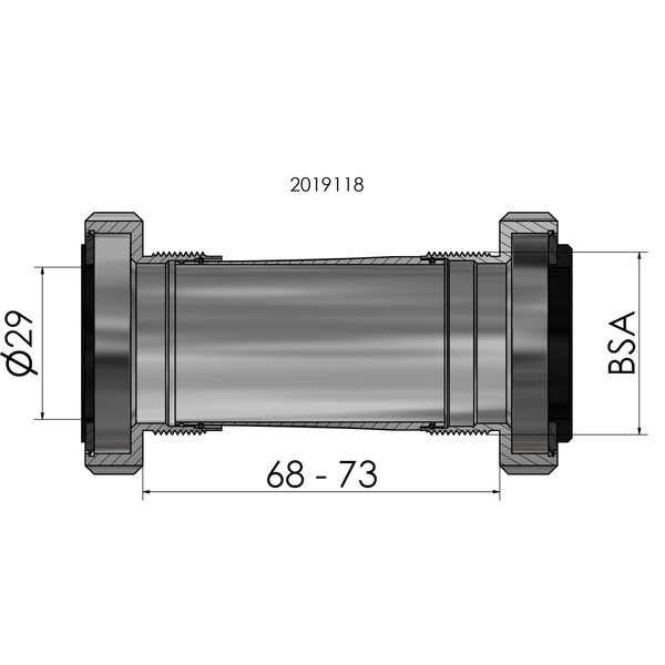 Trapas Elvedes SRAM DUB BSA voor Race MTB