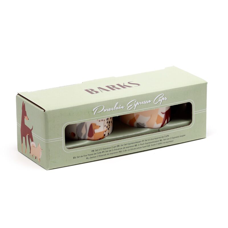Barks hond set 2 porseleinen espresso kopjes