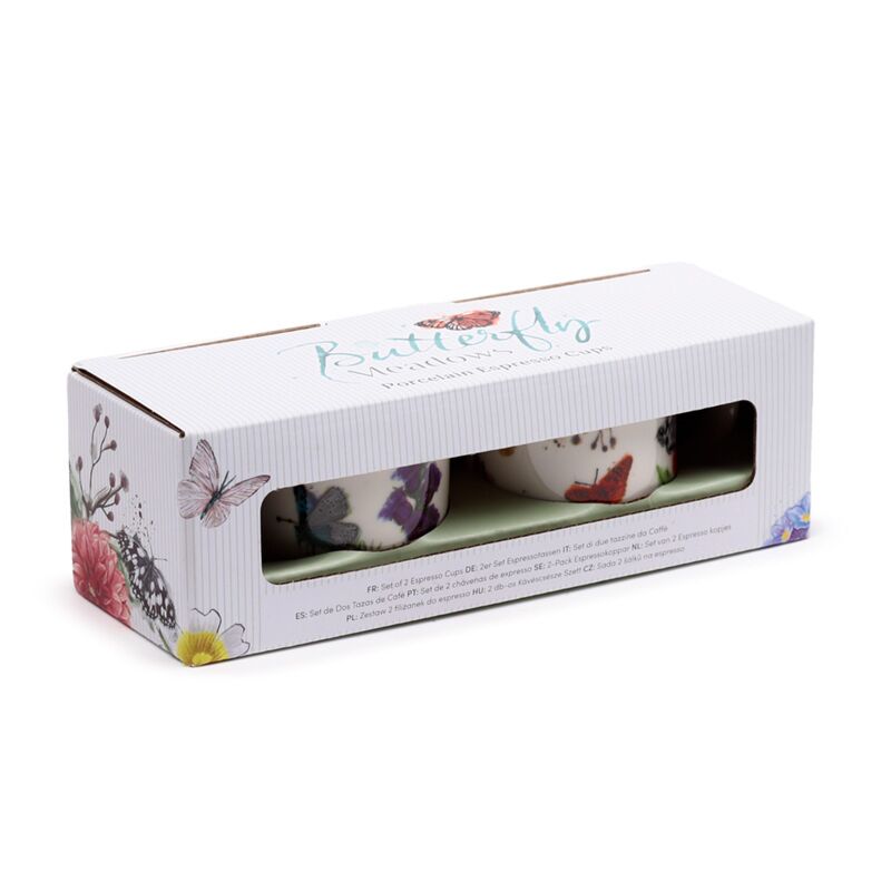 Butterfly meadows set 2 porselein espresso kopjes