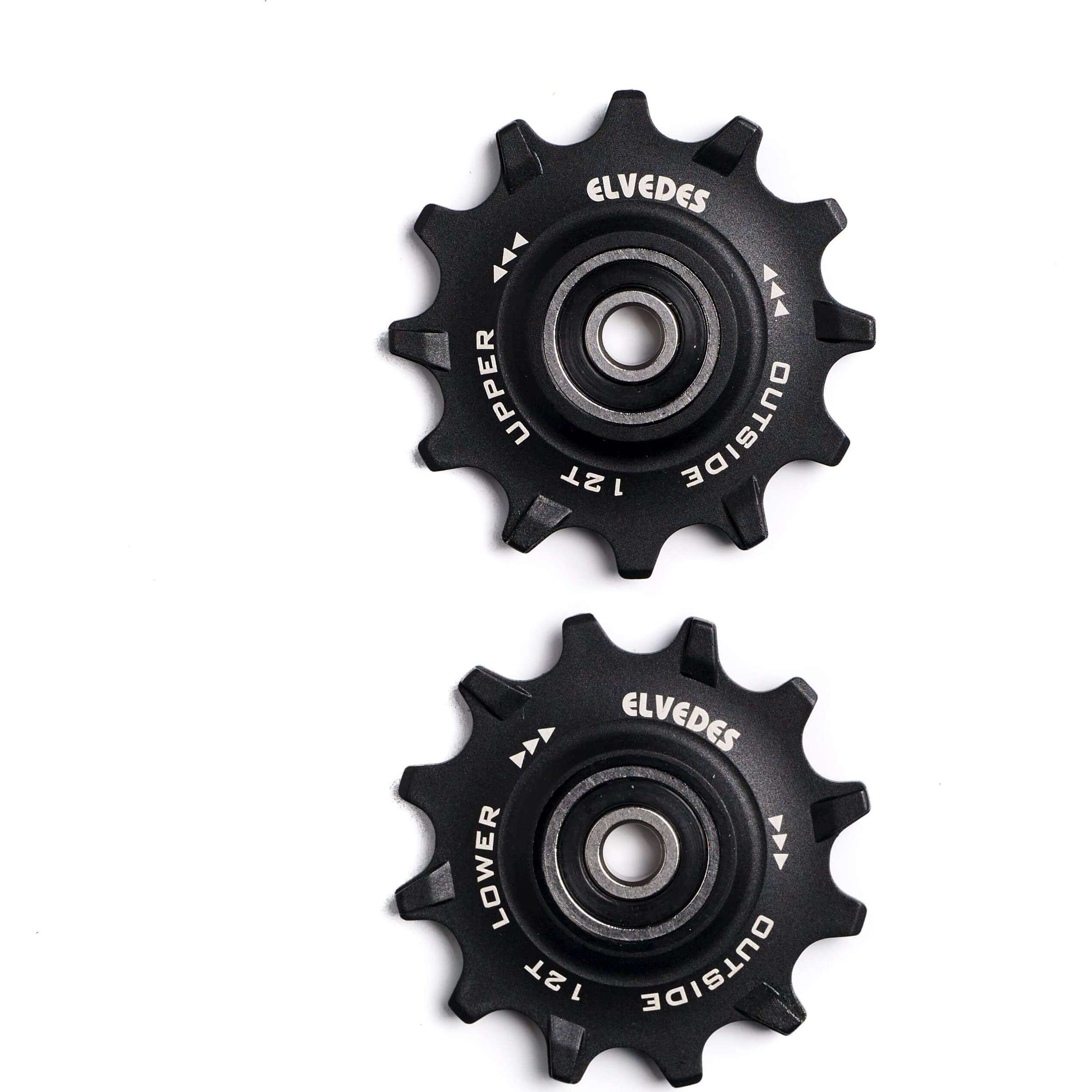 Elvedes derailleurwieltjes RVS 12T 11V afgedicht smal breed