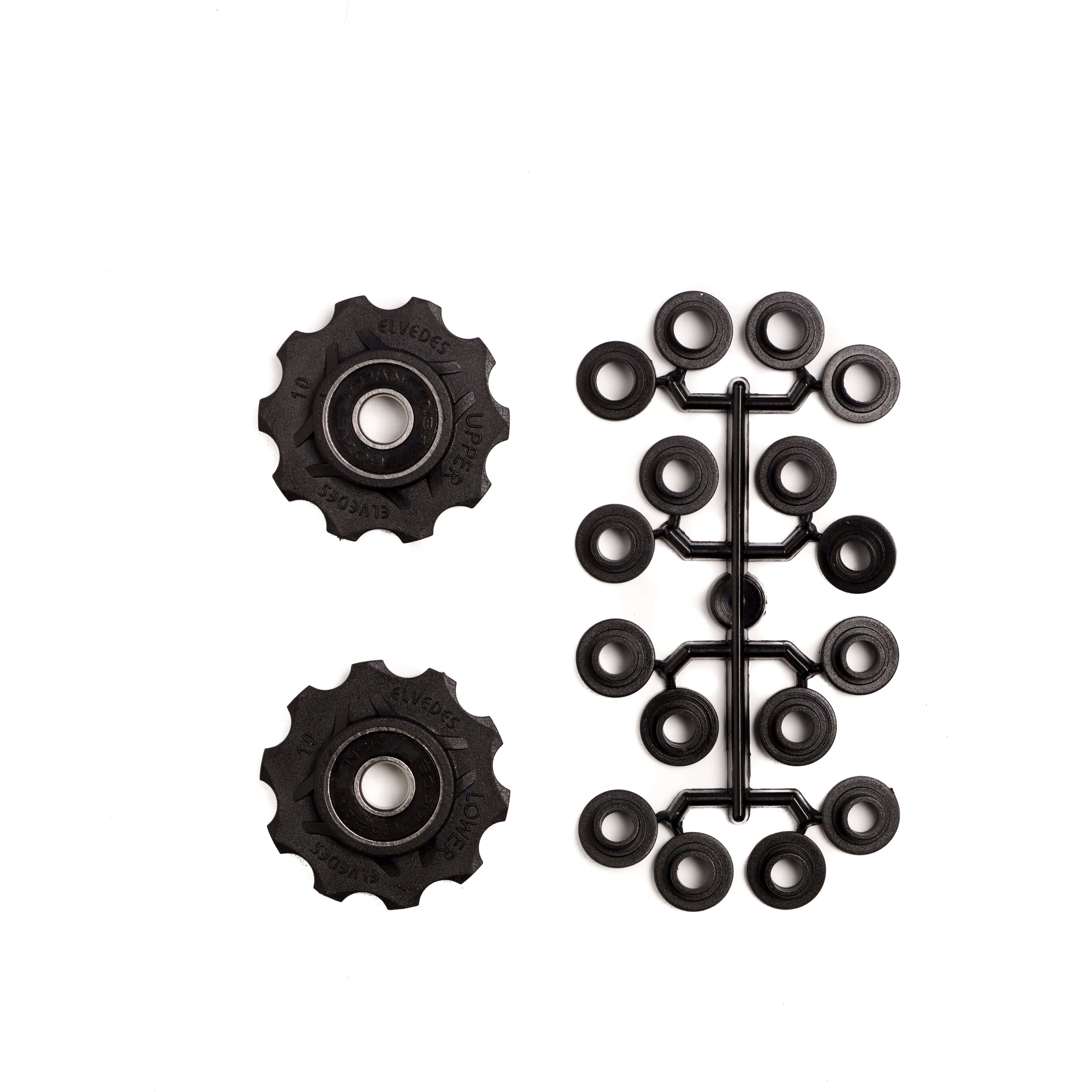 derailleurwieltjes 10 tanden 8S zwart 2 stuks
