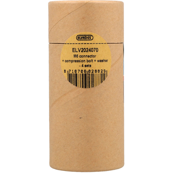 Elvedes set m6 connector, klembout en ring (4st)