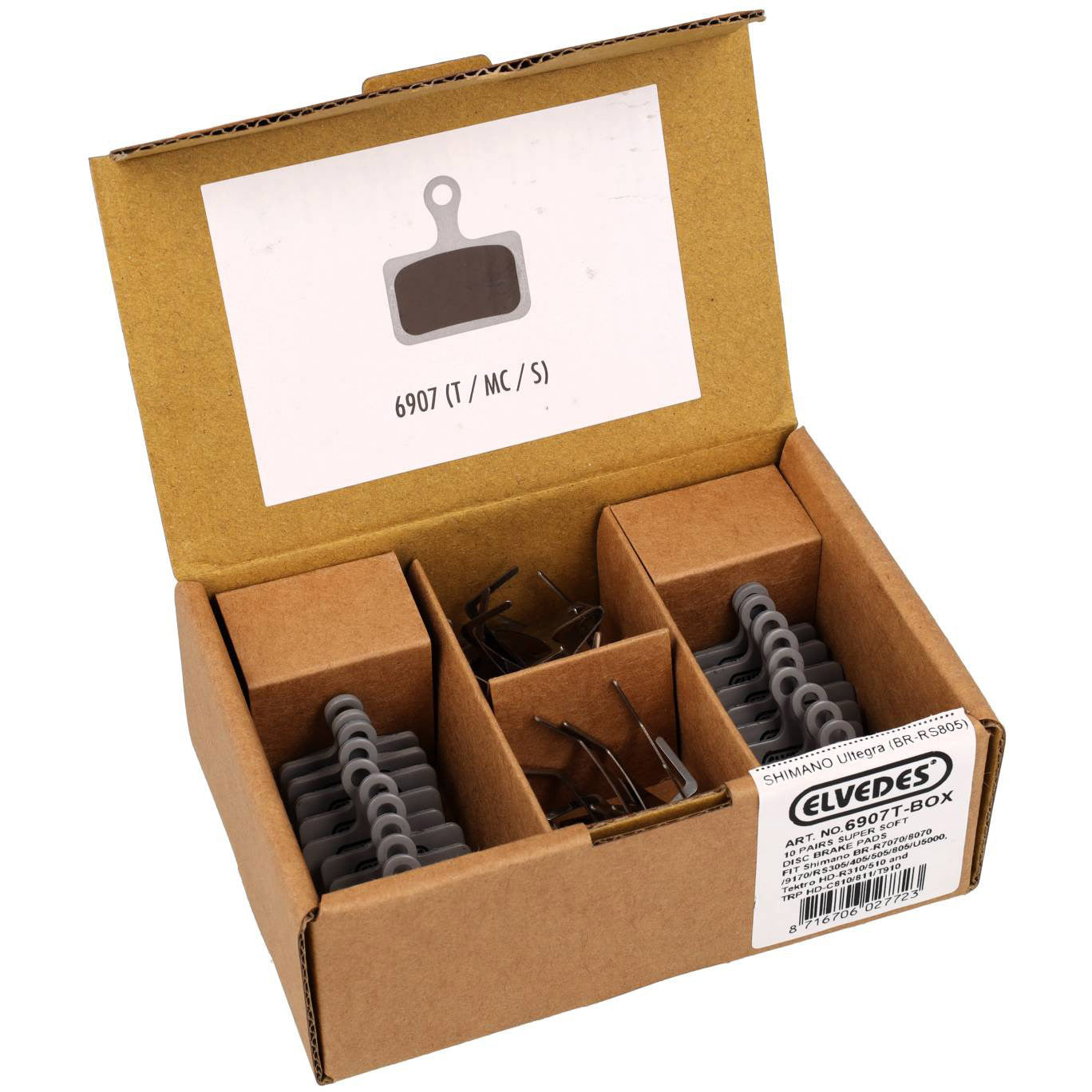 Elvedes 6907t schijfremblokken superzacht shimano ultegra 10 paar in doos