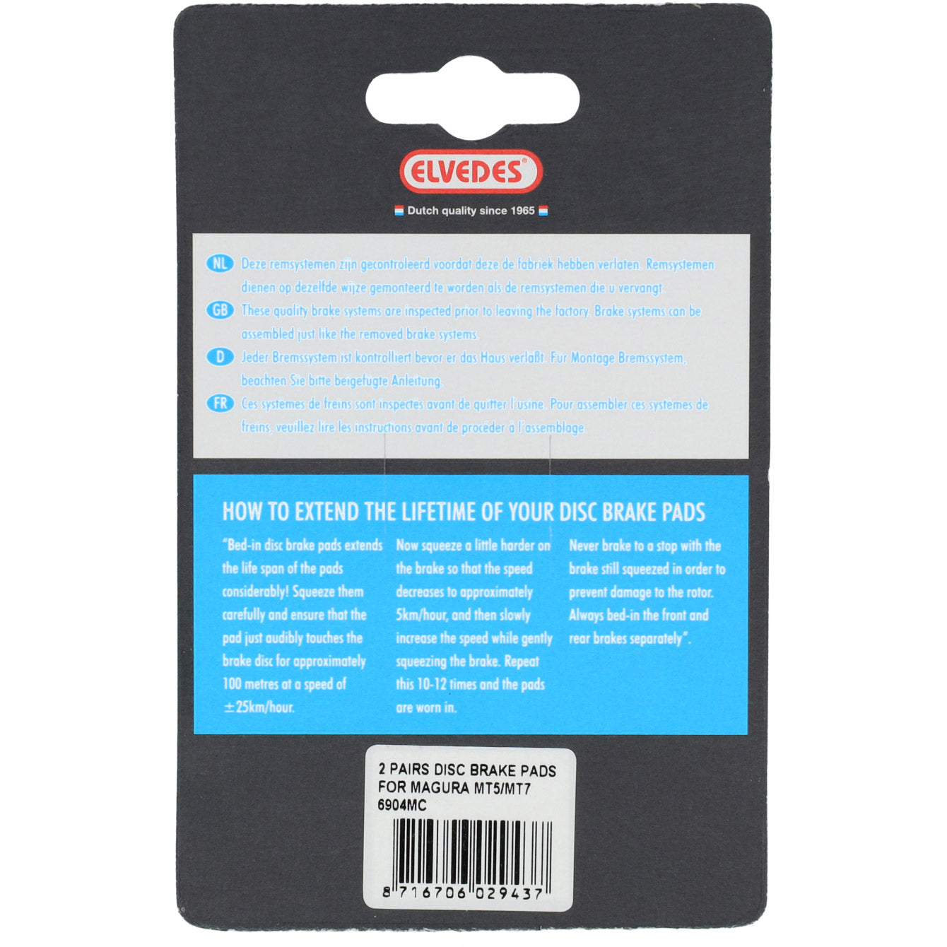 Elvedes schijfremblokken 6904mc medium (2pr)