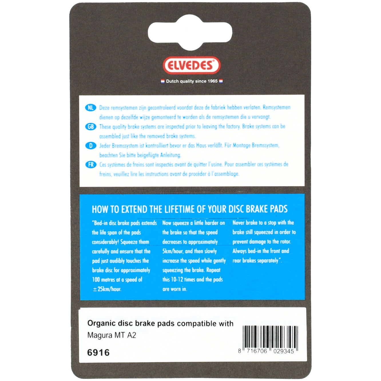 Elvedes schijfremblokken 6916 zacht