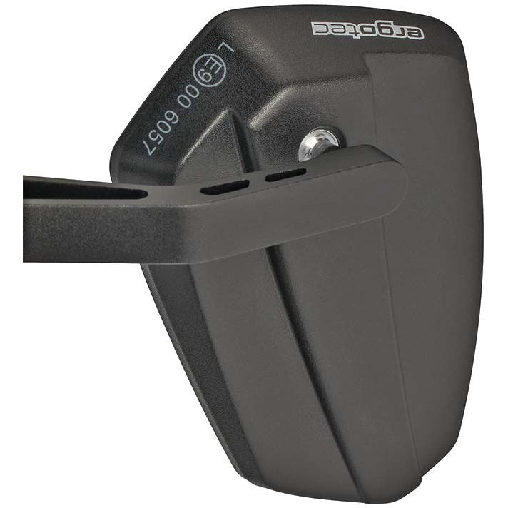 Rétroviseur Ergotec M-77 bras court 120 x 80-55 mm aluminium - noir sablé (homologué K)
