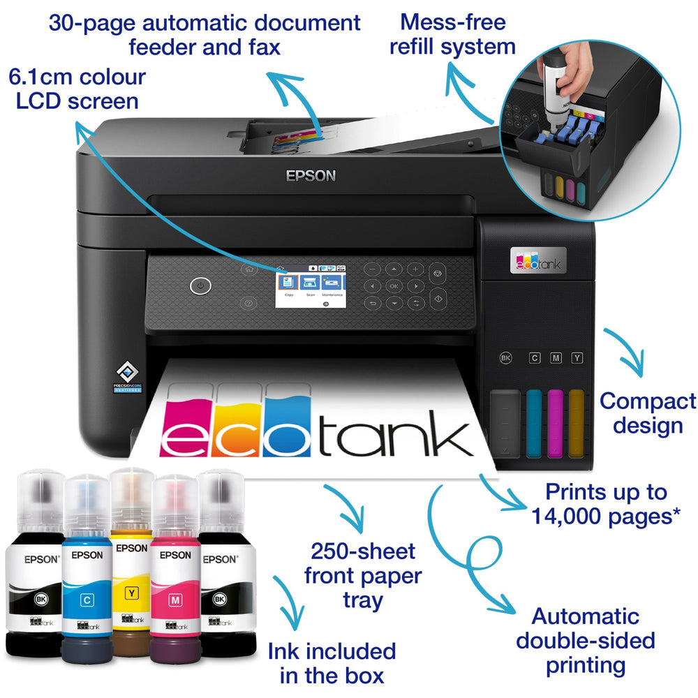Epson EcoTank ET-3850 A4 multifunctionele Wi-Fi-printer