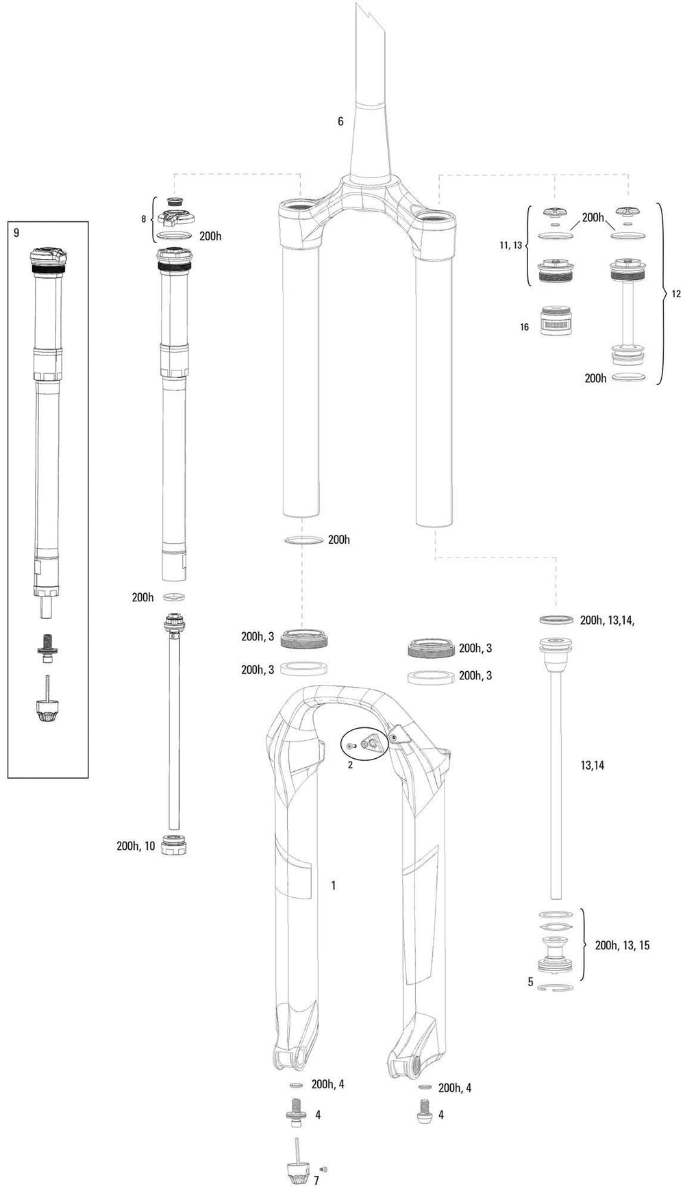 Rockshox verende voorvork pike dj susp.fork rs pike dj 140mm black