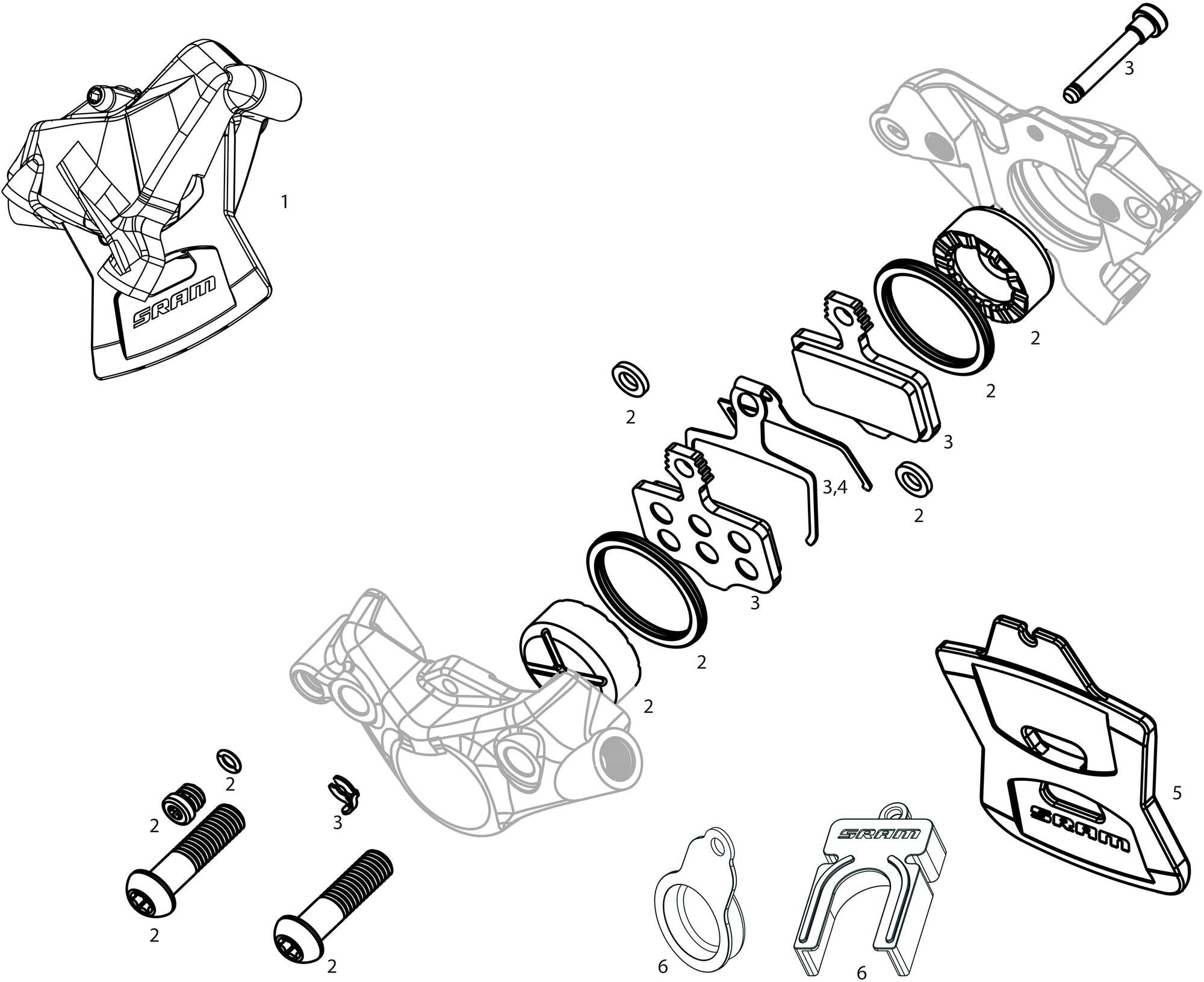 Sram schijfrem apex axs disc brake apex axs fr.brake 1300mm