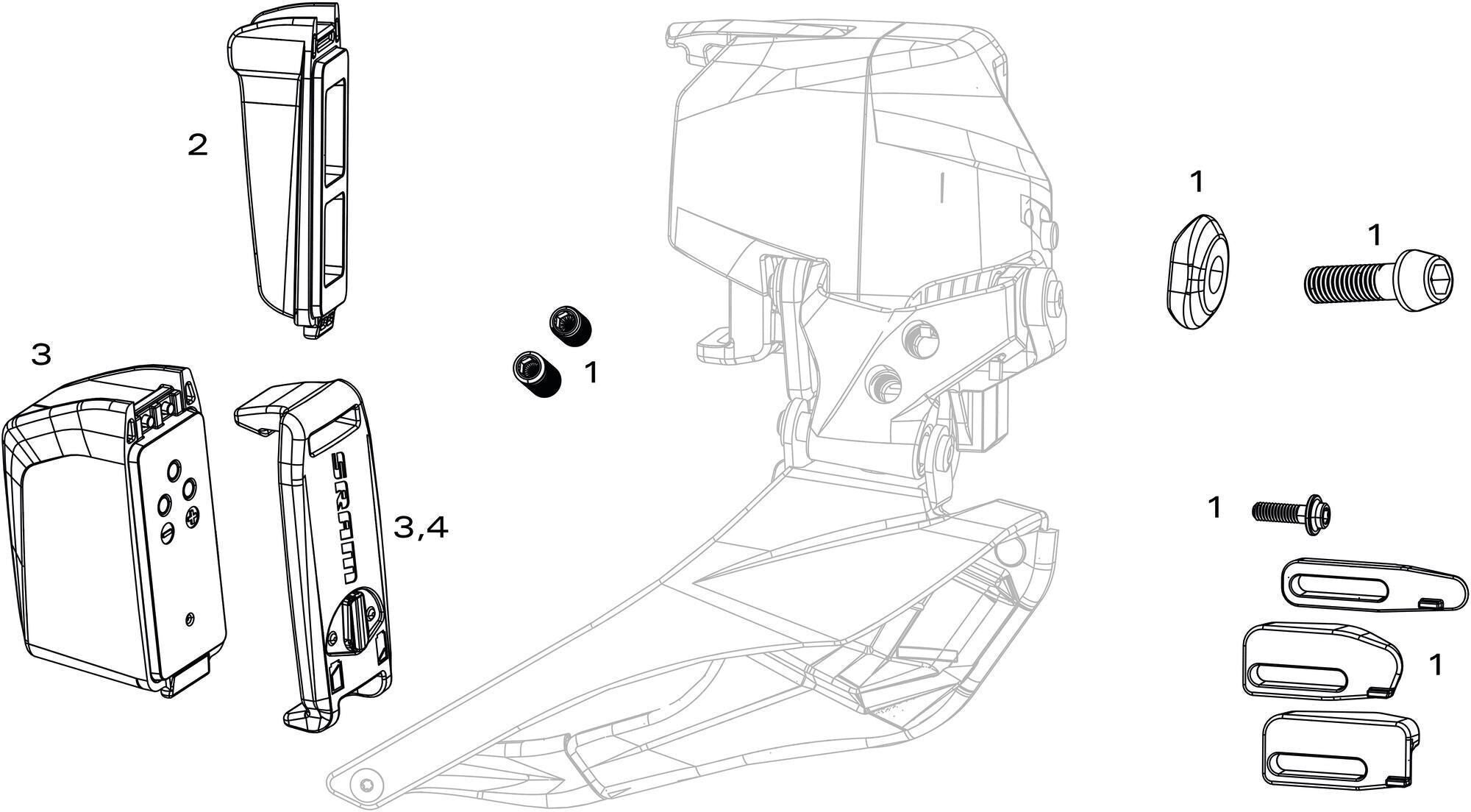 Sram voorderailleur force axs fr.derail. force axs braze-on black