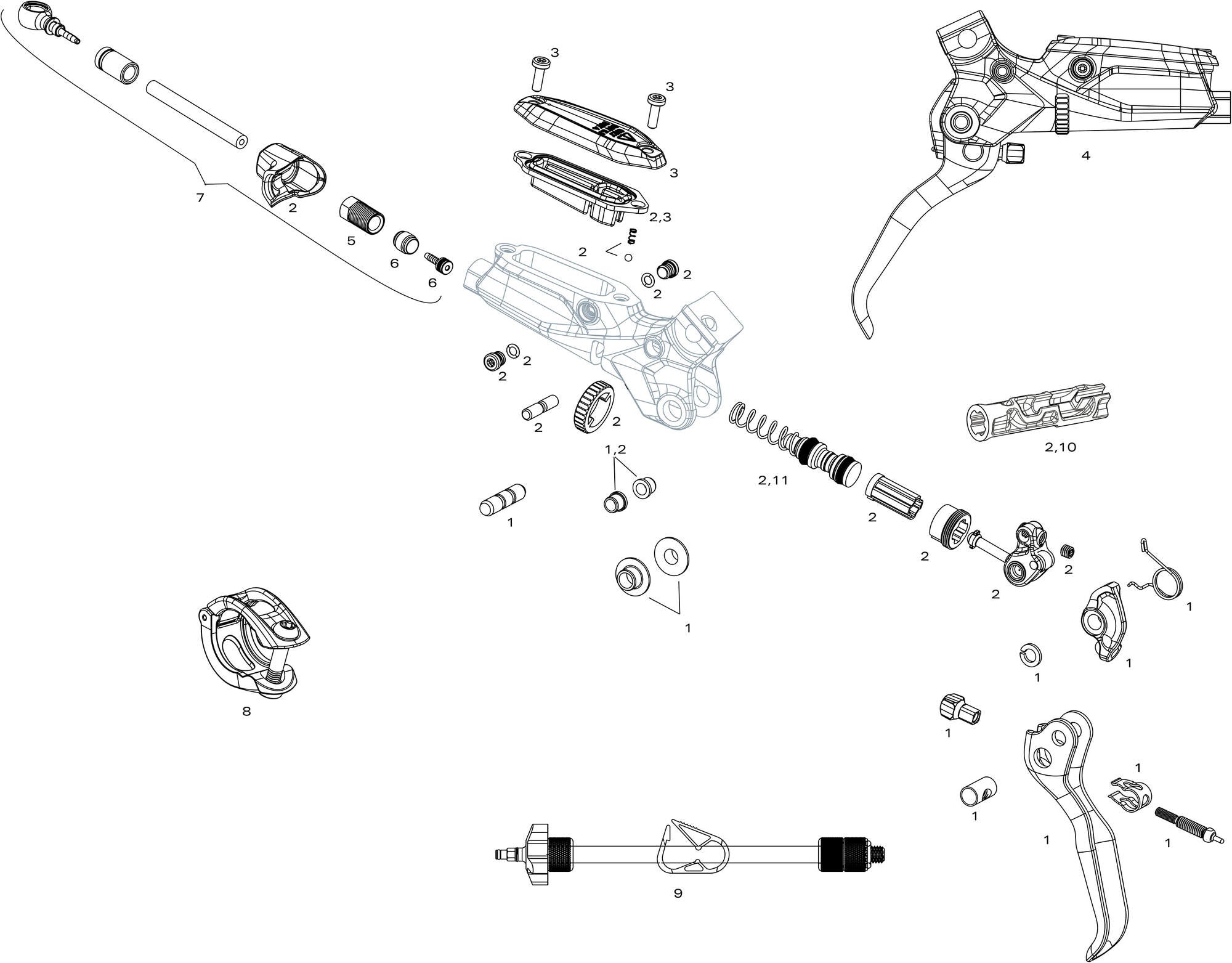 Sram schijfrem g2 rsc disc brake g2 rsc fr.950mm