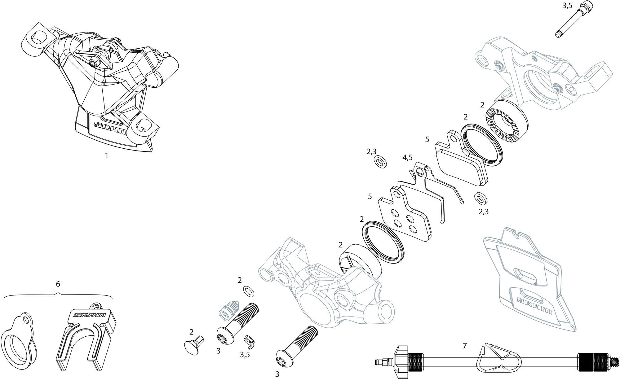 Sram schijfrem level ultimate disc brake level ultimate rear