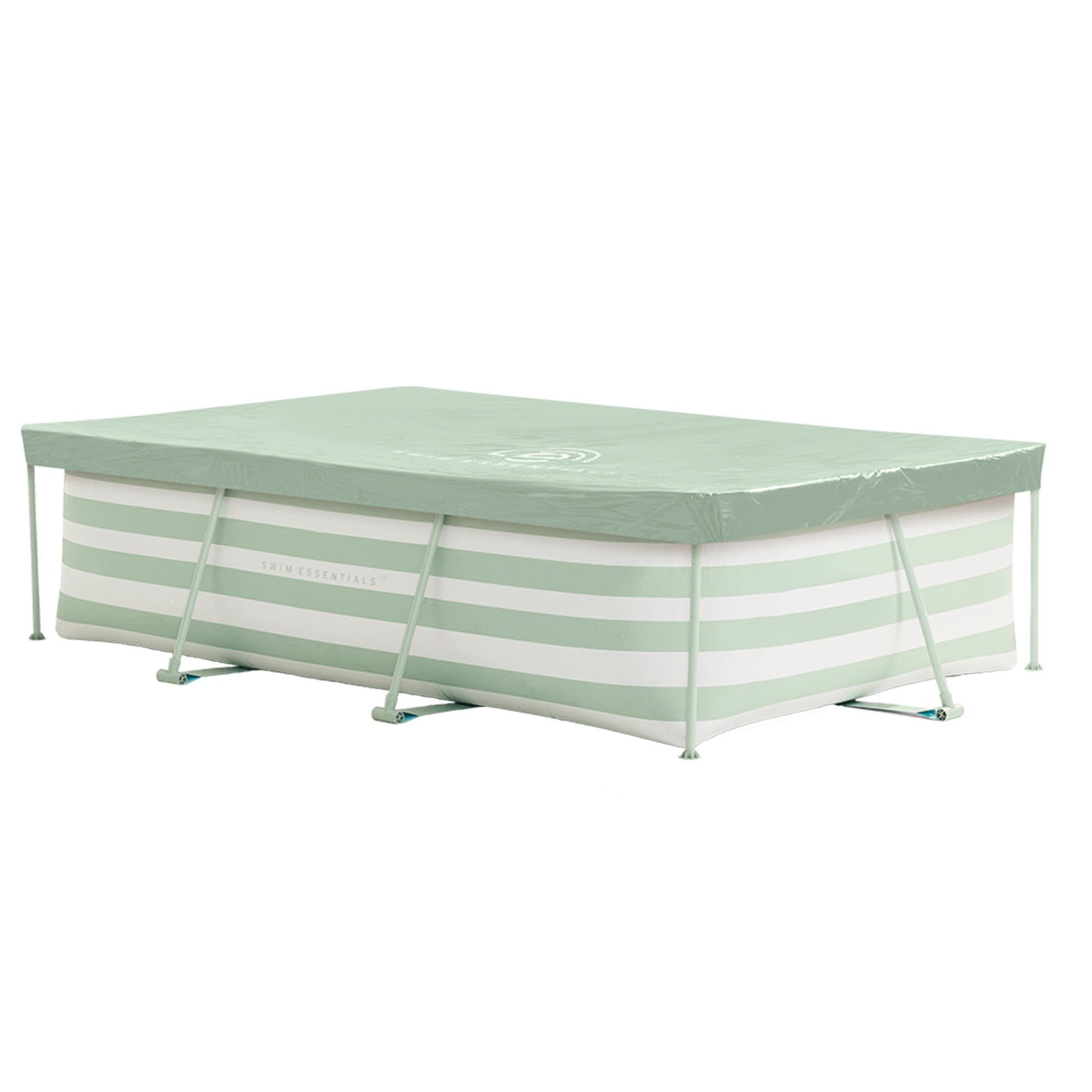 Zwembenodigdheden luxe groen gestreept zwembad, 300x200x75cm