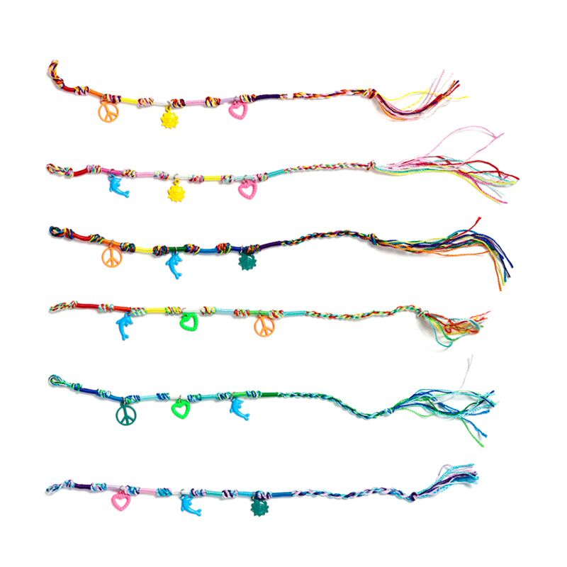 Vriendschapsarmbanden - geweven bedeltjes