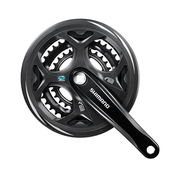 Shimano crankstel altus m311 48-38-28t 175mm +cg kk zwart