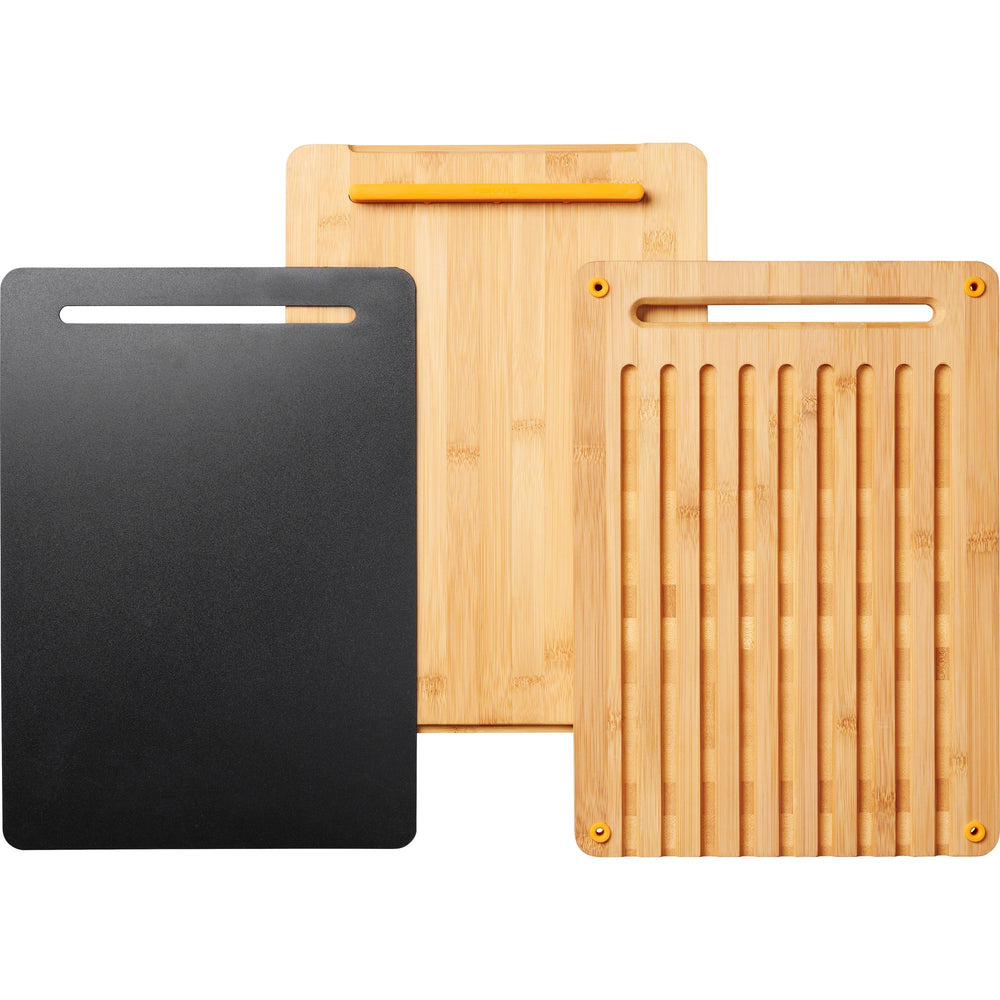 Fiskars Functional Form Set bamboe snijplanken set van 3