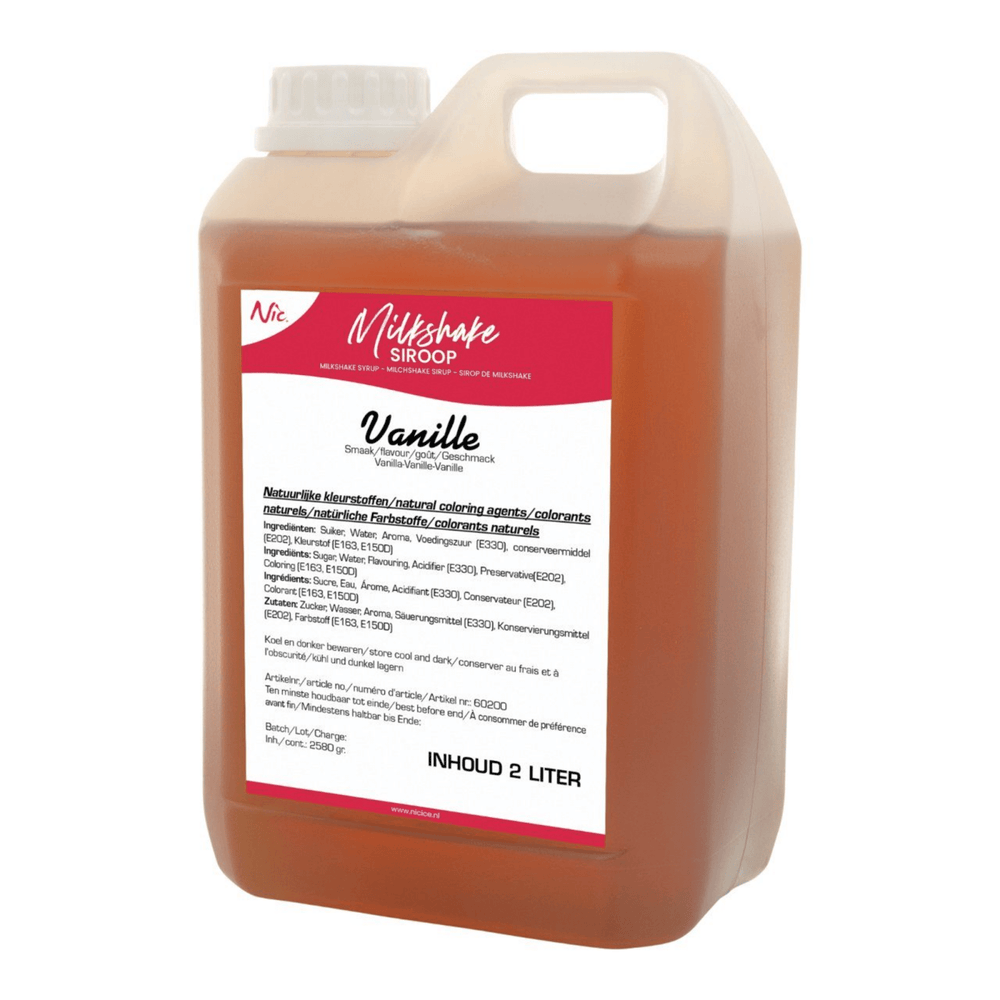 Nic milkshakesiroop vanille (2 liter)