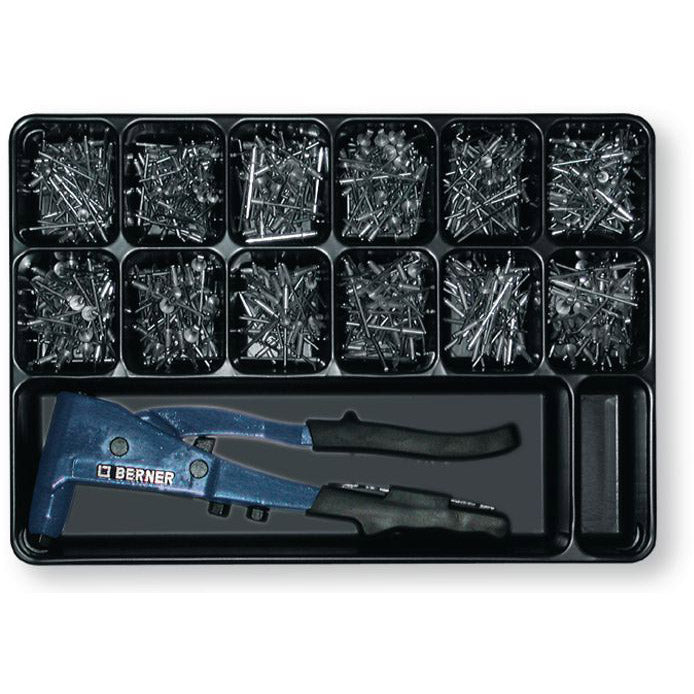 168934 ezel. klinknagels met tang in koffer