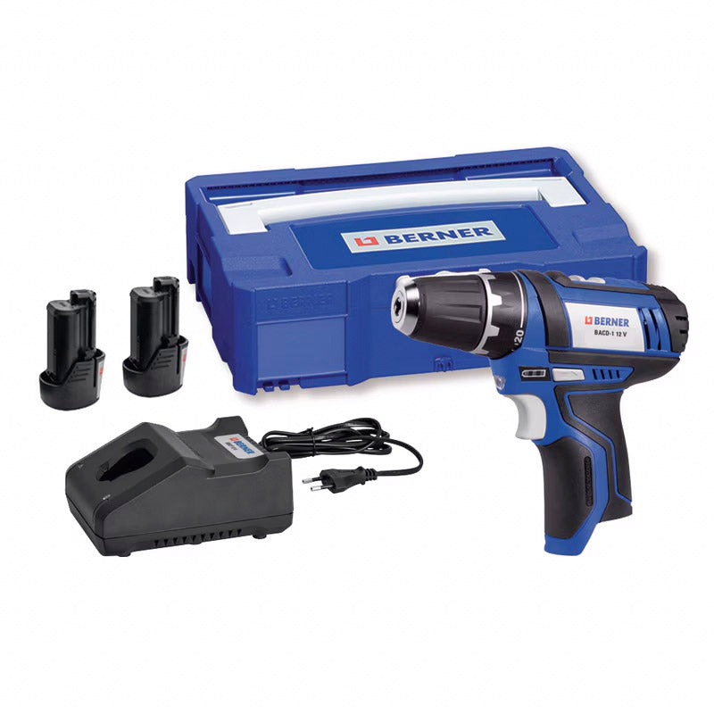 370844 Perceuse-visseuse Berner 12V 2.0Ah en mallette