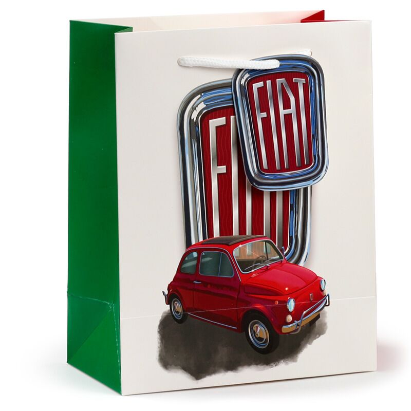 Union fiat 500 retro rood wit - cadeautasje medium
