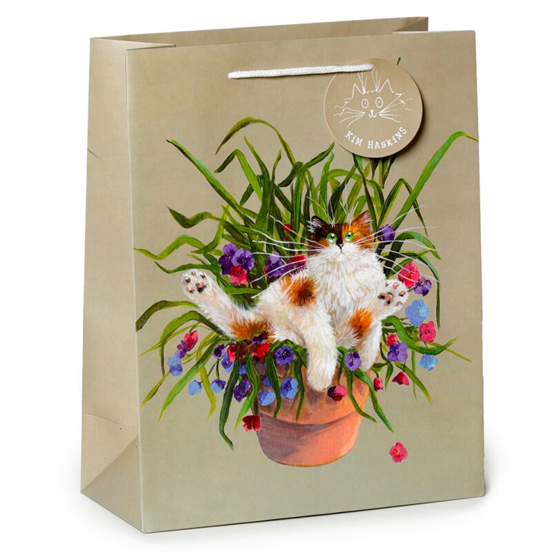 Kim haskins kat in plantenpot groen - cadeautasje groot