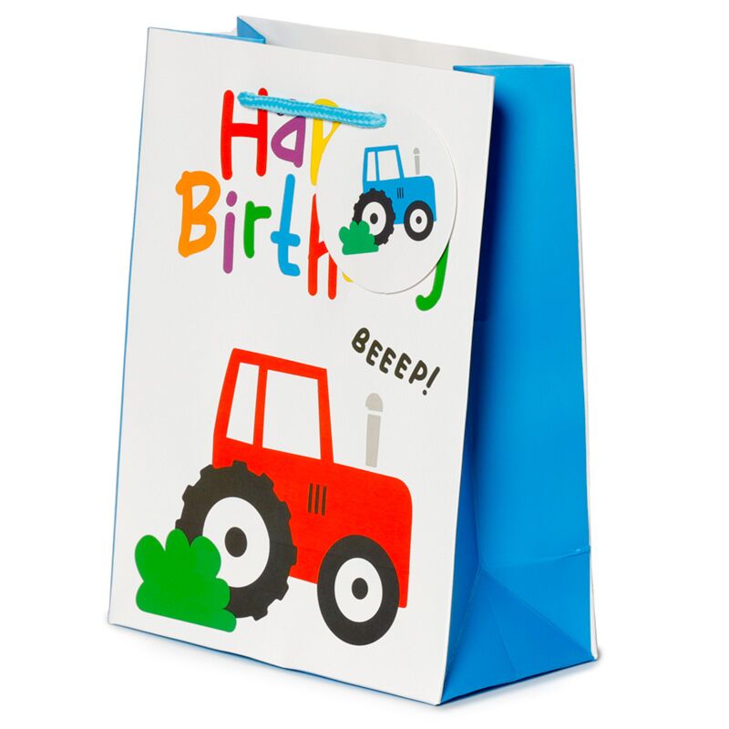Happy birthday kleine tractortjes - cadeautasje medium