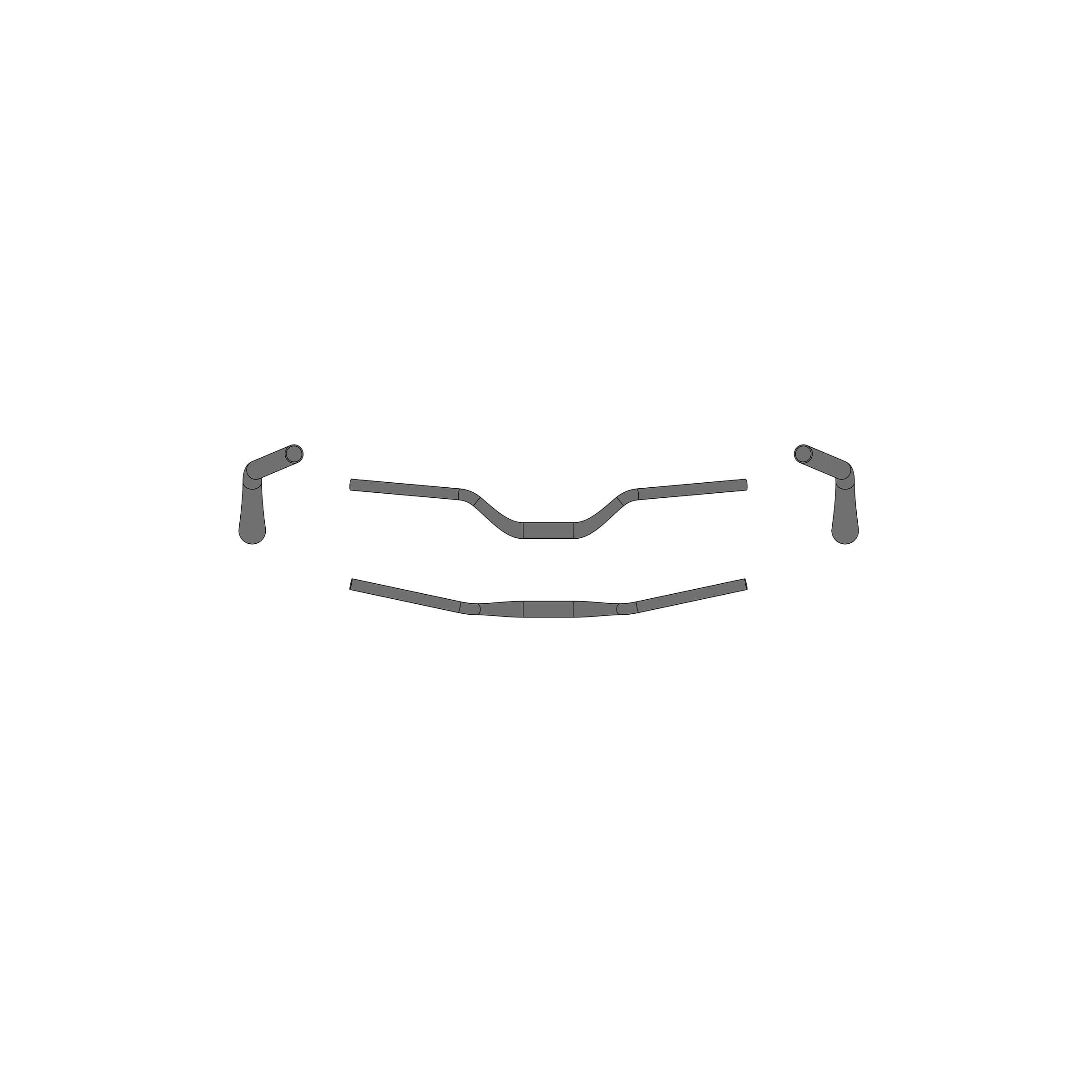 Stuur Ergotec Riser Bar 70 ø31.8mm x 780mm 70mm opkomst - zwart