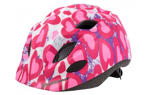 Polisport kinder helm 52-56cm hearts hartjes roze