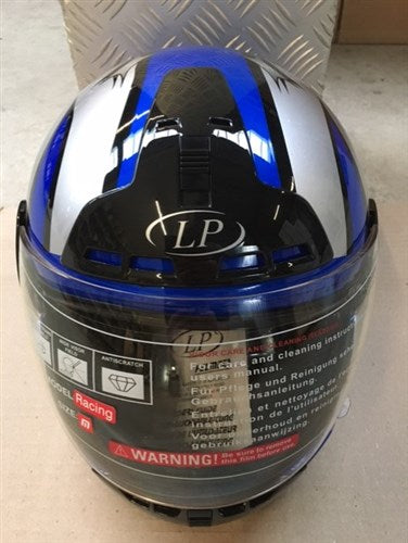 Lp integraalhelm m 57-58cm race blauw zilver