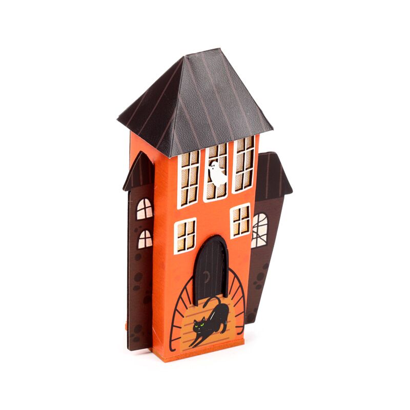 Griezelig zwarte kat spook huis halloween led decoratie