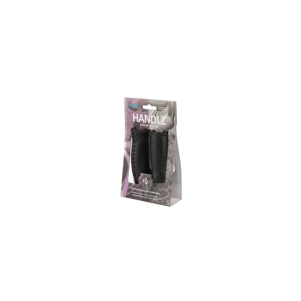 Velo Leather Grip 92 127mm Black (pair)