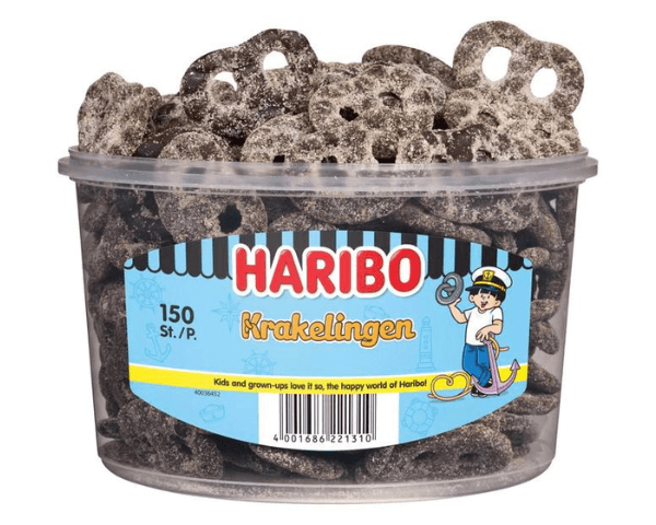 Haribo drop krakelingen (150 stuks)