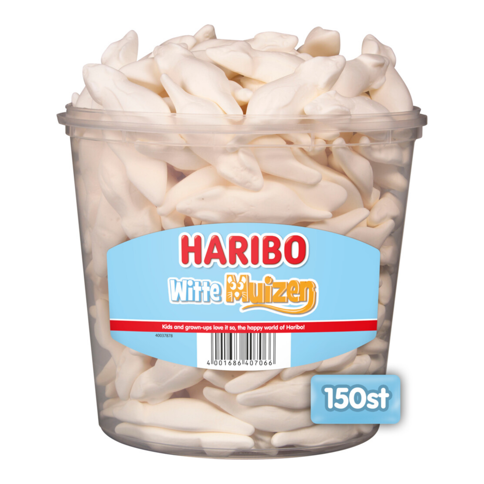 Haribo schuim witte muizen (150 stuks)