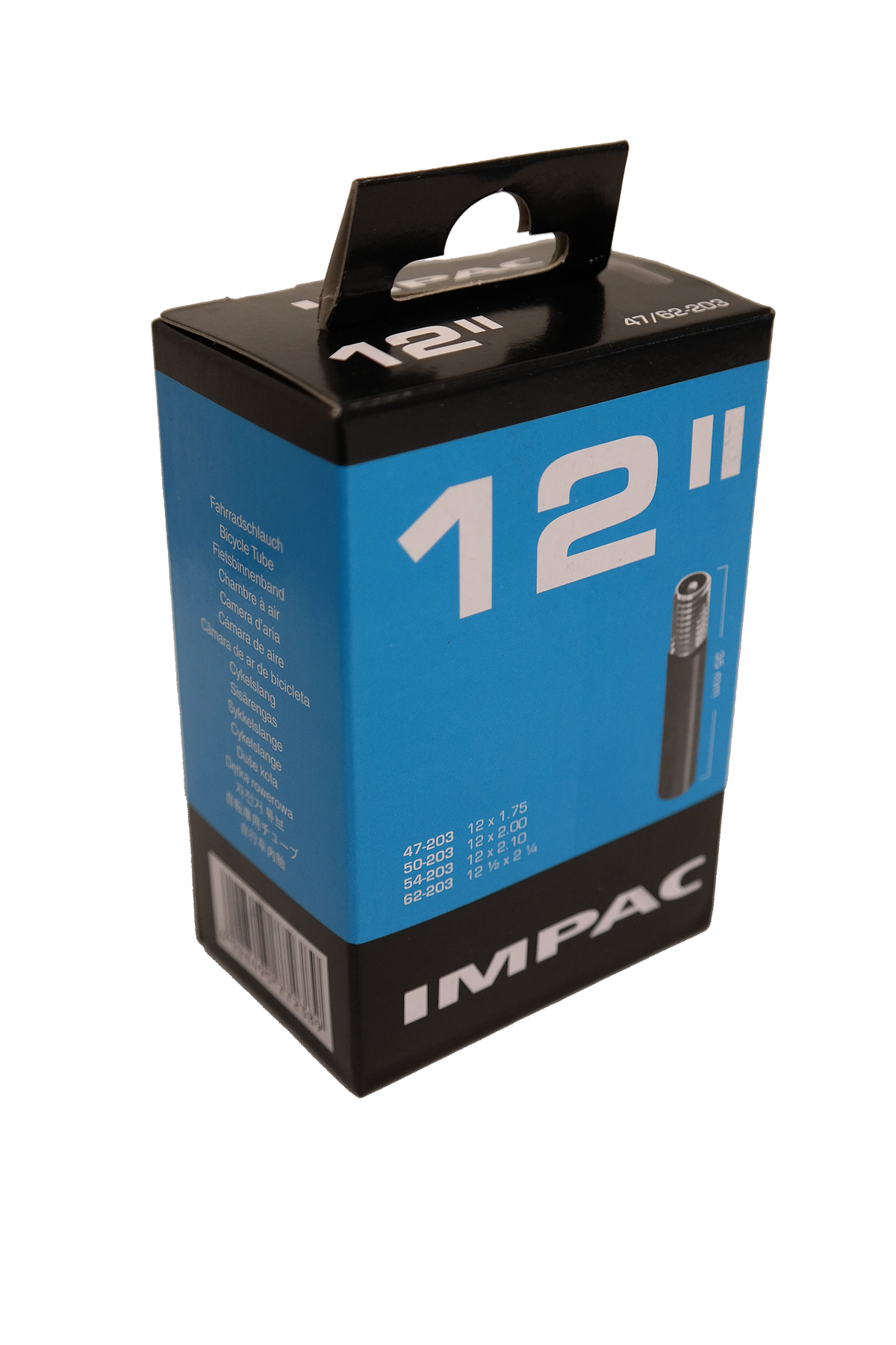 Impac Binnenband (by Schwalbe) AV12 12x1.75 2.35 ETRTO 47 62-203, Ventiel:Schrader auto 35mm