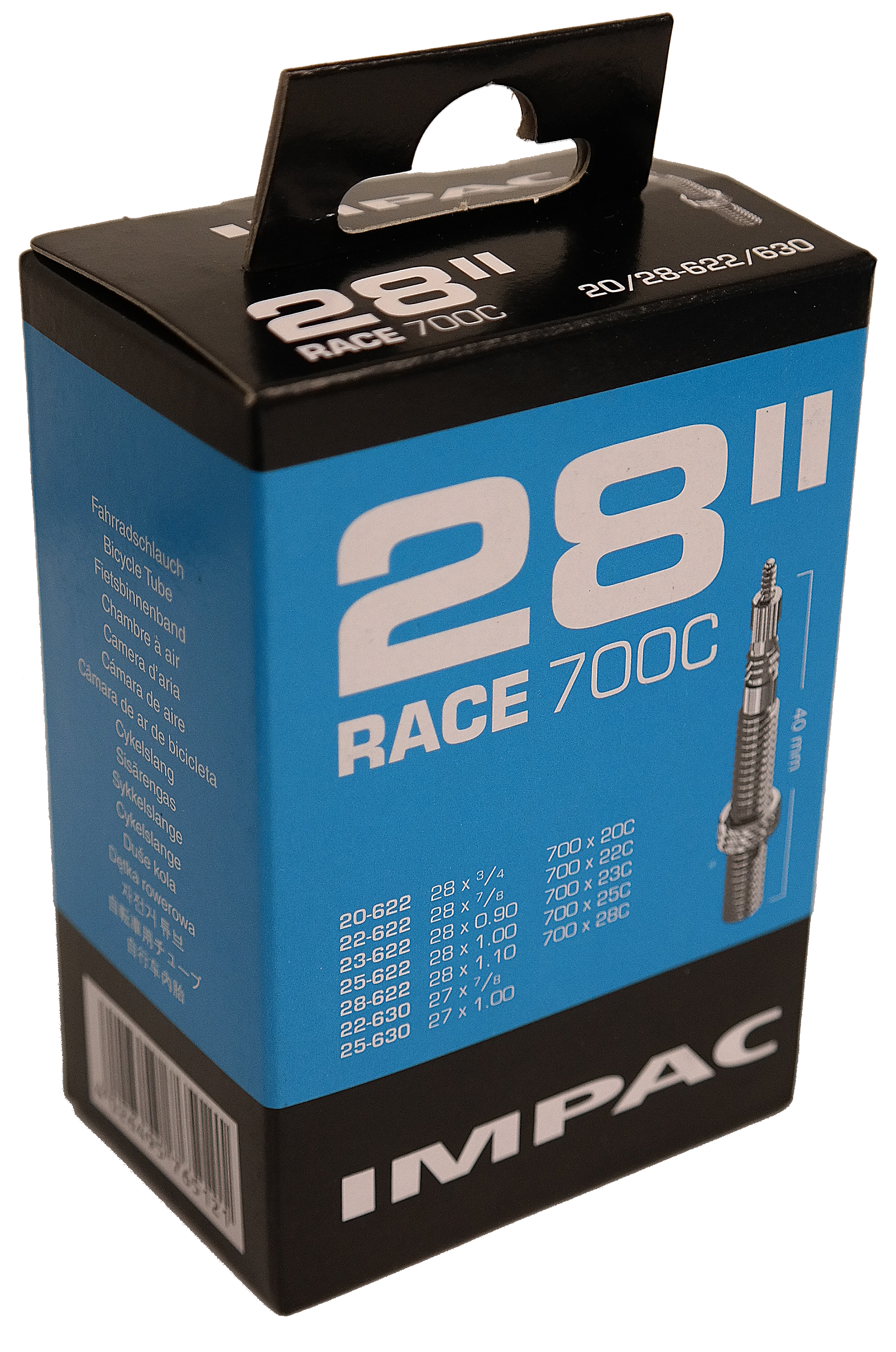 Impac Binnenband (v. Schwalbe) SV28 Race, 28x1 ETRTO 20 28-622 630, Ventiel: Frans 40mm