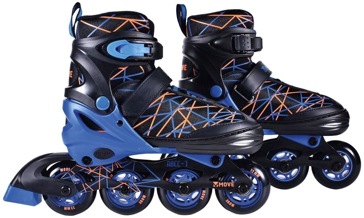 Move inline skates : stripes zwart blauw (562410) maat 30 33