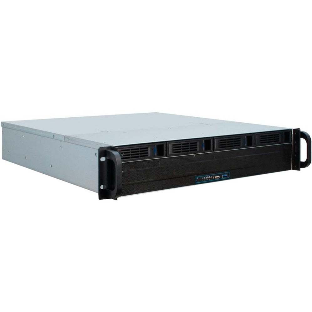 Inter-tech ipc 2u-2404l sata rack behuizing (zwart | 2x usb-a)