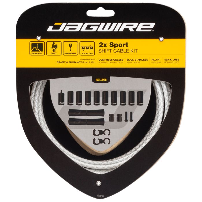 Jagwire 2x sport shift kit - braided white