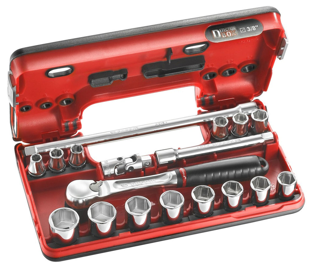 Facom compacte 3 8 doppenset 6-kant, met ratel met stofdichte kop - jl.dbox1pb