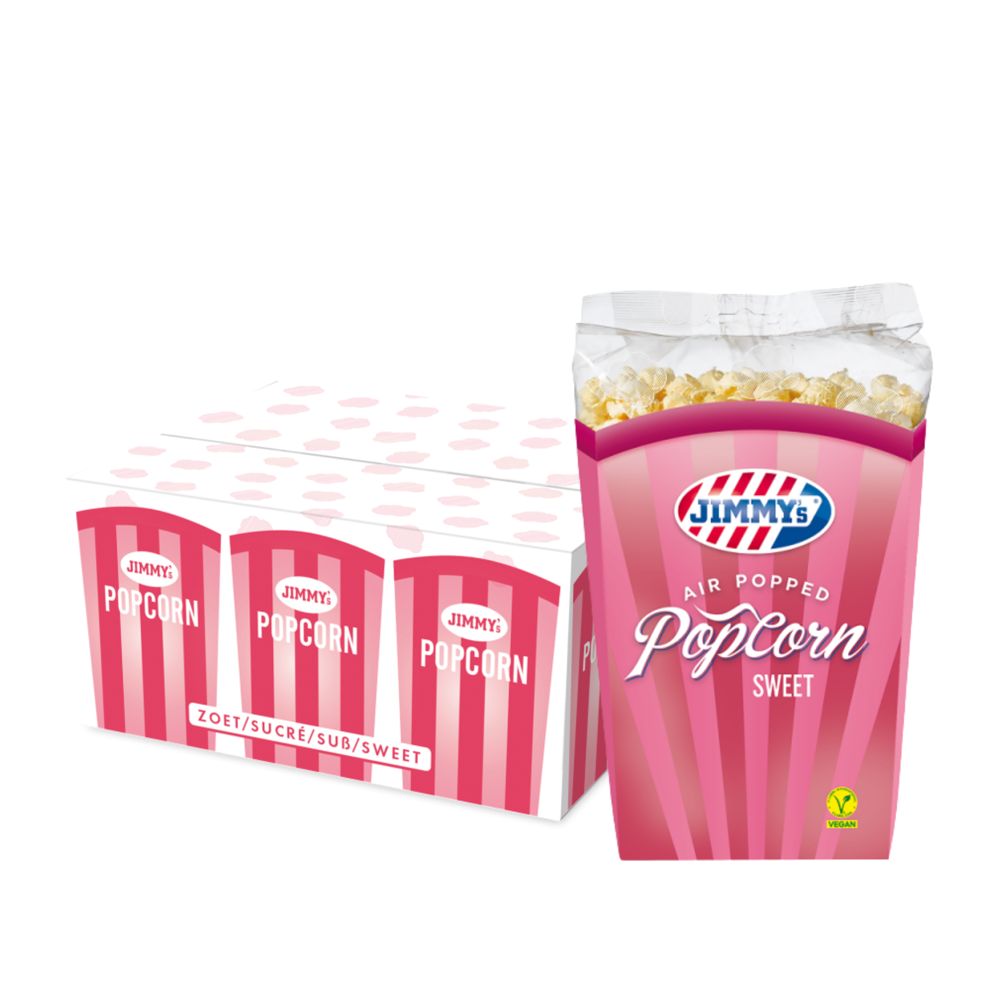 Jimmy's popcorn zoet tube (6x 140gr)