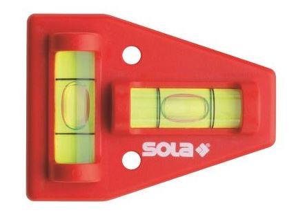 Sola kunststof waterpas k5, 5cm 2 libellen caravan rood - 01430901 - 01430901