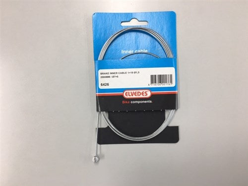 Elvedes rem binnenkabel 2 000 mm 1×19 draads verzinkt ø1,5mm met t-nippel ø7 × 6mm
