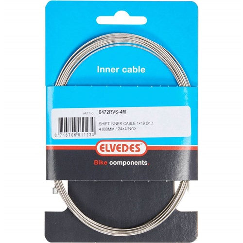 Câble intérieur de changement de vitesse Elvedes 4000mm acier inoxydable ø1.1mm Shimano SRAM N-nipple (sur carte)