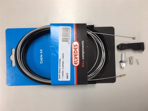Gear Cable Set Elvedes SRAM Universal 1700 2250mm Galvanised - Black (on card)